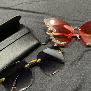2 PAIR UNBRANDED SUNGLASSES NWOT